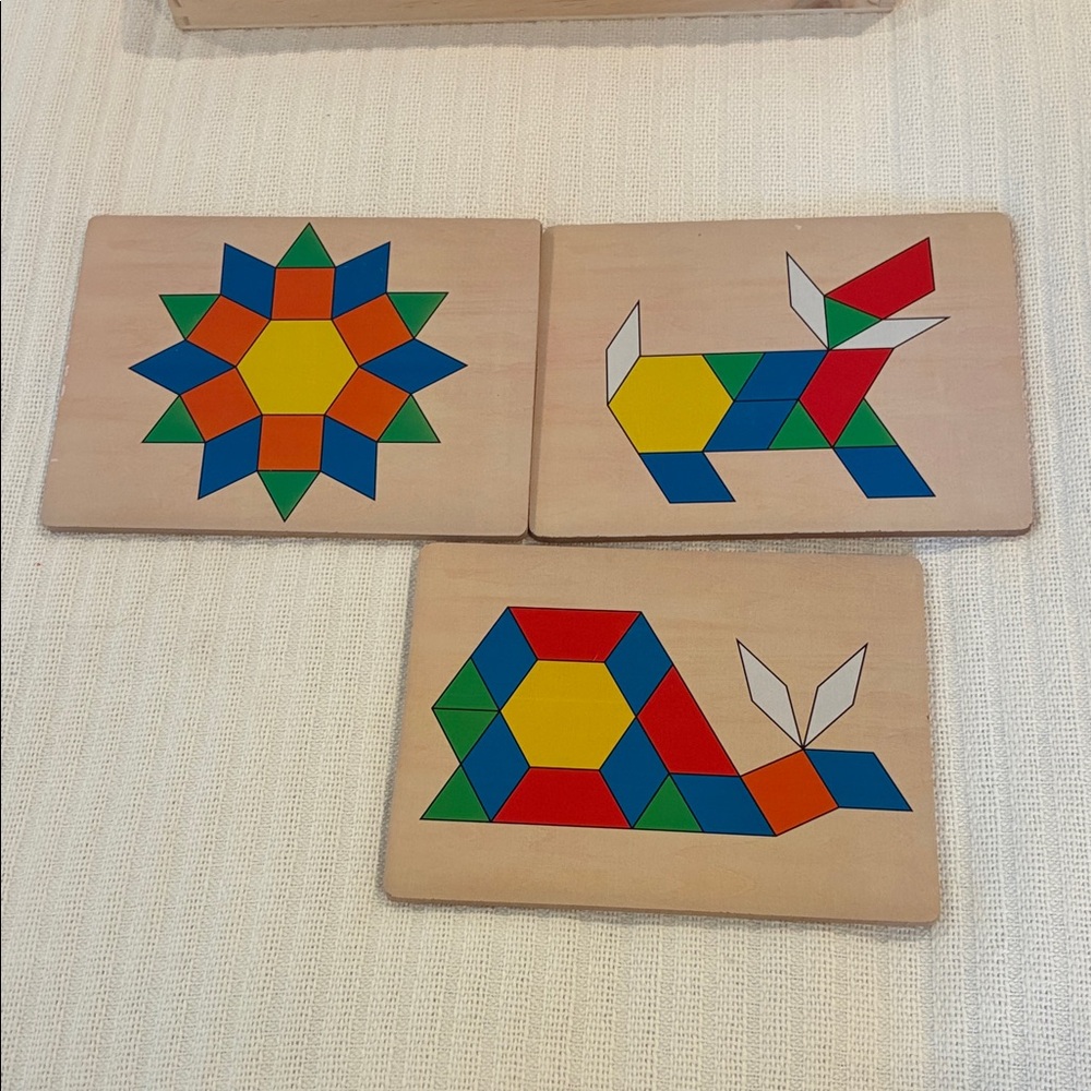 Colorful Wooden Pattern Blocks Set - Picture 2 of 5